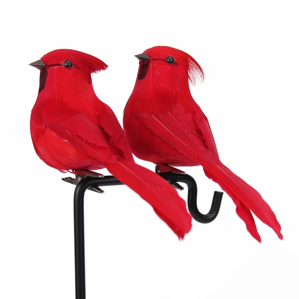 Creative Foam Feather Artificial Parrots Imitation Bird Model Home Outdoors Garden Wedding Decoration Ornament DIY Party 2PCS