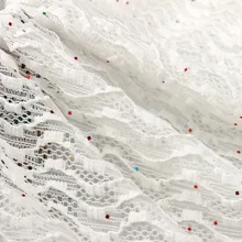 Width150cm кружевная Мягкая Белая ткань с цветными пайетками для украшения сада, вечерние, свадебные юбки, платья, одежда для украшения