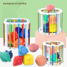 

Baby Shape Sorting Toy Motor Skill Tactile Touch Toy Soft Colorful Shape Montessori Early Educational toys 12-36 month Gifts