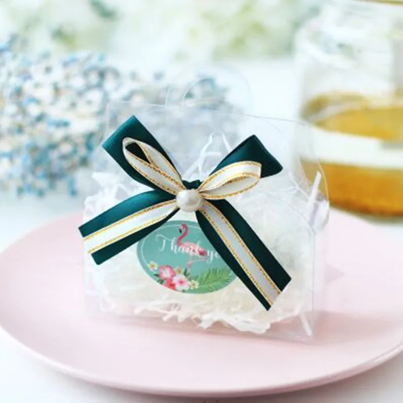 Стиль DIY 10 шт 10x11x3,5 см Спасибо Европейская оригинальная сумочка коробка красивая прозрачная коробка Индивидуальные свадебные предметы снабжения коробка