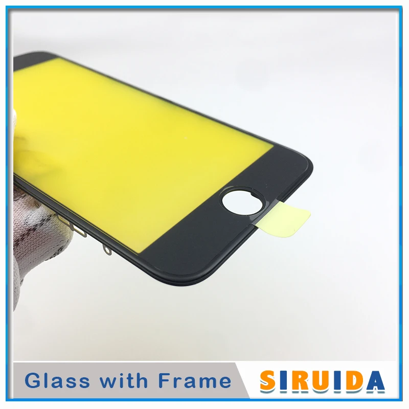 10pcs TOP Quality Touch Panel Glass For iPhone 6 6s 8 Plus 5 5s 7 7P LCD Screen Outer Digitizer Lens With Frame Replacement Part
