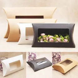 Gift Box Packaging Box Pillow Shape Candy Box Wedding Birthday Favor Kraft Paper Boxes Party Supplies
