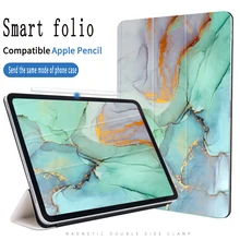 Зеленый Мраморный Чехол-книжка для iPad Pro 11 дюймов Сильный магнитный тонкий умный чехол для iPad Pro 11 выпуска(3-го поколения