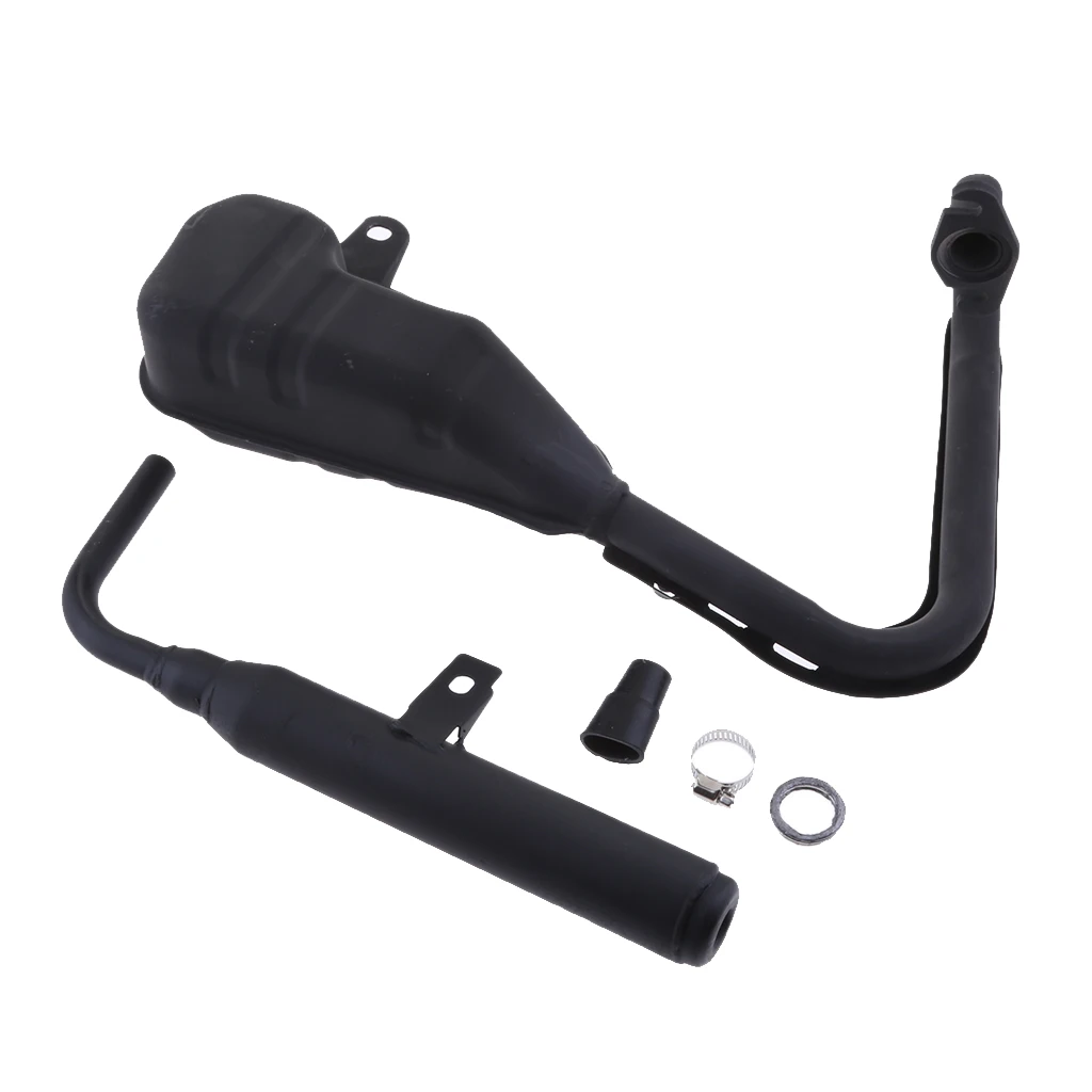 Exhaust Muffler Silencer Pipe w/ O-Ring Gasket & Rubber Sleeve & Clamp for Yamaha PW50