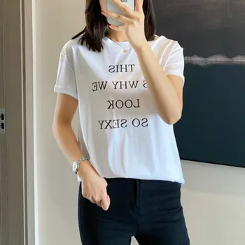 

Women T-shirt Letter Print Short Sleeve