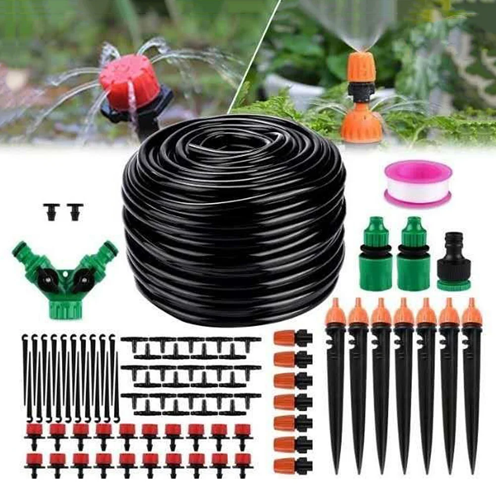 

Automatic Micro Drip Irrigation System Garden Hose Kits Plants Spray Self Watering Kits with 20pc Adjustable Dripper