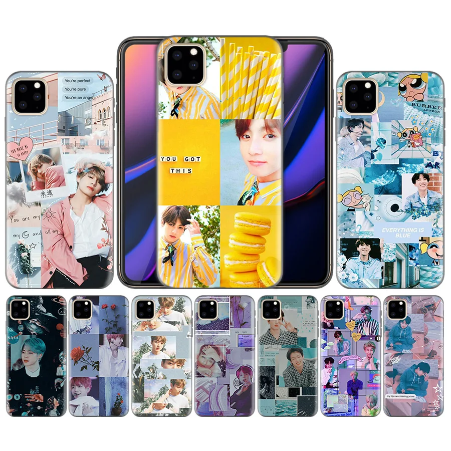 

Silicone Case Cover For iphone 11 11Pro XR XS Max X 7 8 6 6S Plus 5 5S 5C SE 7+ 8+ 6+ 6s+ Rap RM JIN SUGA JIMIN Phone Back Shell