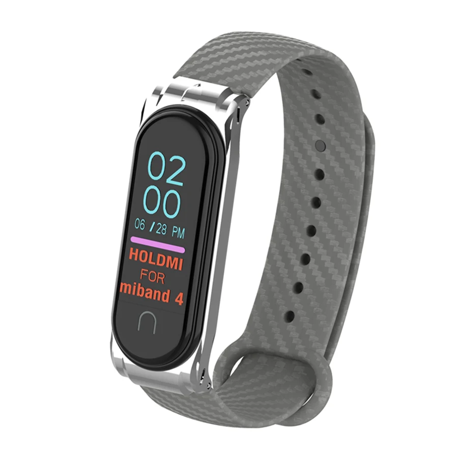 Ремешок для Xiaomi Mi Band 4 из углеродного волокна металлический корпус браслет на запястье для Xiaomi Mi Band 4 браслеты