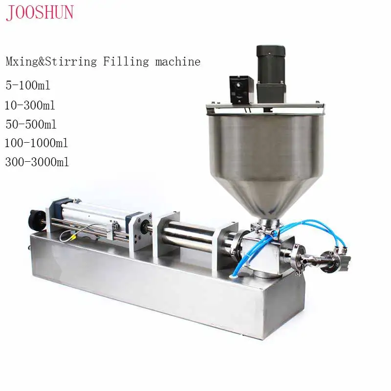 

Bean Paste Filling Machine Automatic pneumatic Stirring Mix Cream Shampoo Cosmetic Toothpaste Food Sause Colloid Filler 5-1000ml