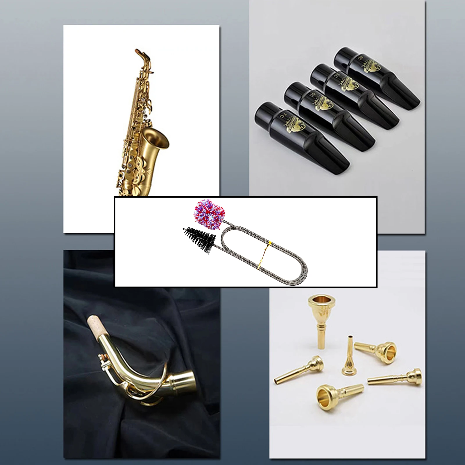 Kit de nettoyage pour saxophone, support professionnel pour saxophone alto,  support en métal, kit de nettoyage pour saxophone, accessoires pour