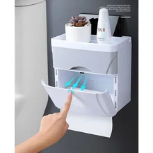 Практичный настенный водонепроницаемый держатель рулона туалетной бумаги для ванной комнаты коробка для хранения салфеток лоток