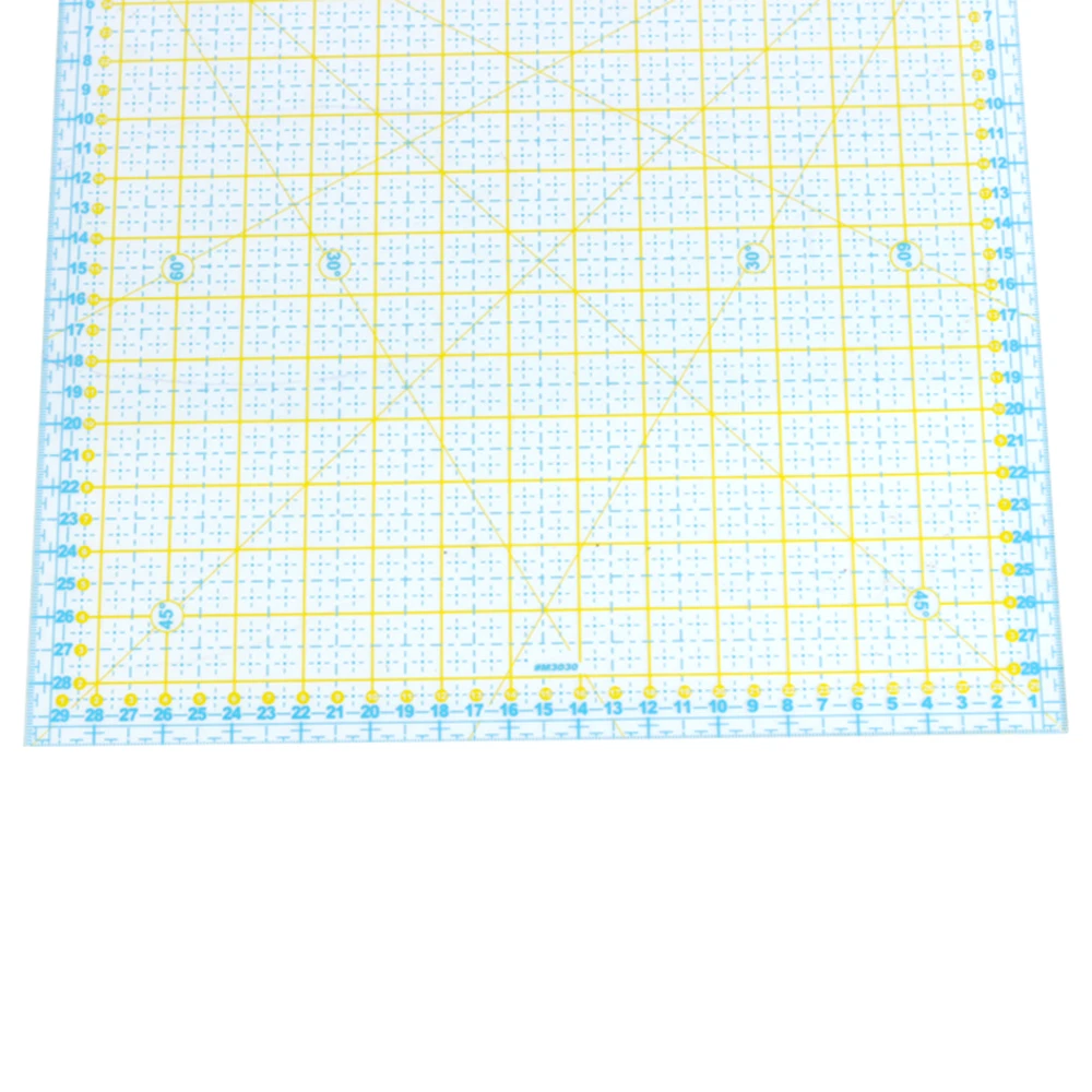 Cena 30*30CM 1 sztuk # M3030 quliting linijki (metryczne i imperialne) patchworkowa linijka wysokiej jakości materiał akrylowy przezroczysty linijka skala