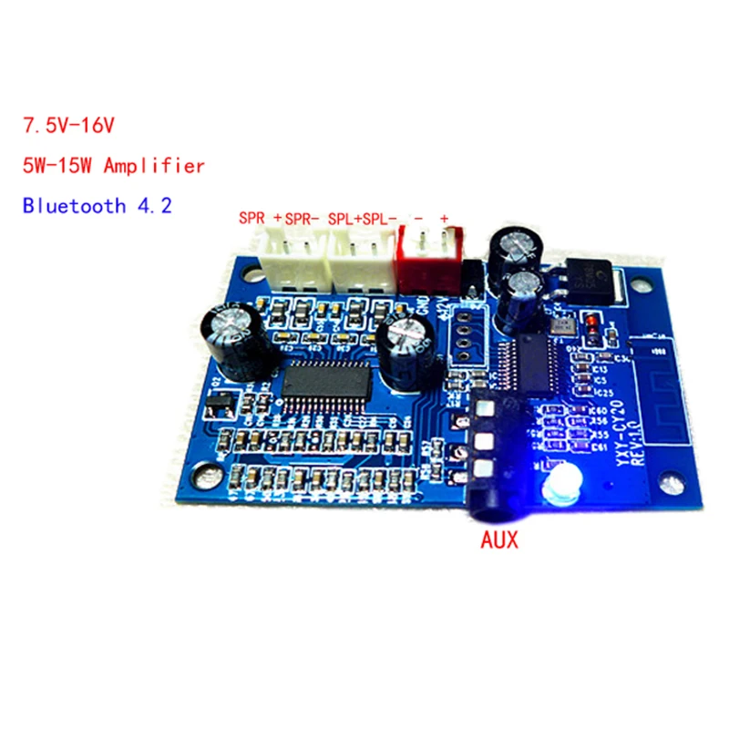 Практичный Прочный MP3 декодер модуль AUX Bluetooth 4,2 7,5 v 16v с 15W x 2 усилителя