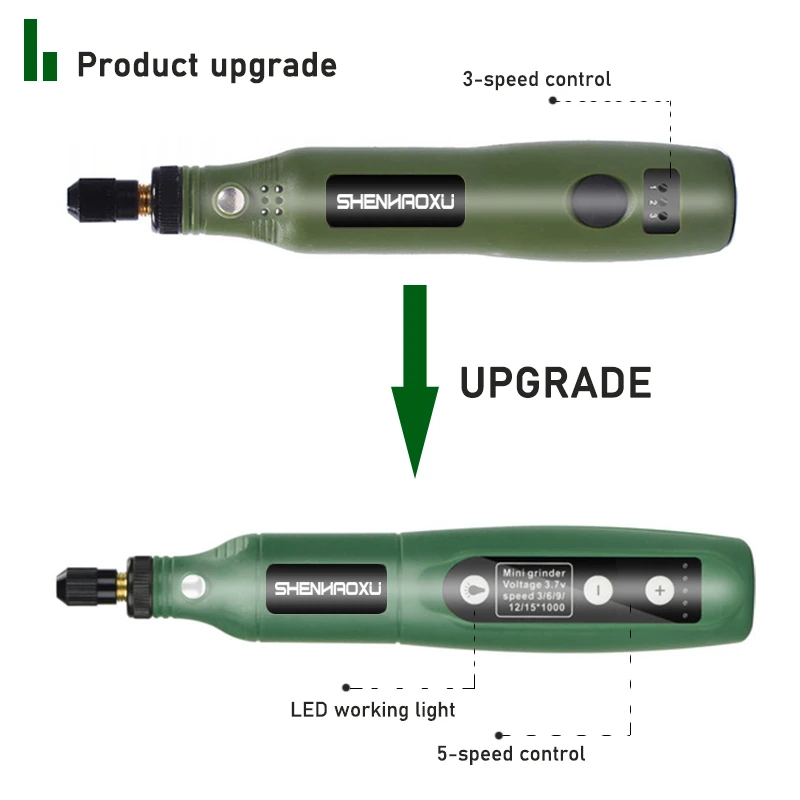 Cordless Grinder Electric Drill 5-Speed Adjustable Engraving Pen Cutting Polishing Drilling Rotary Tool With Dremel Accessories 5