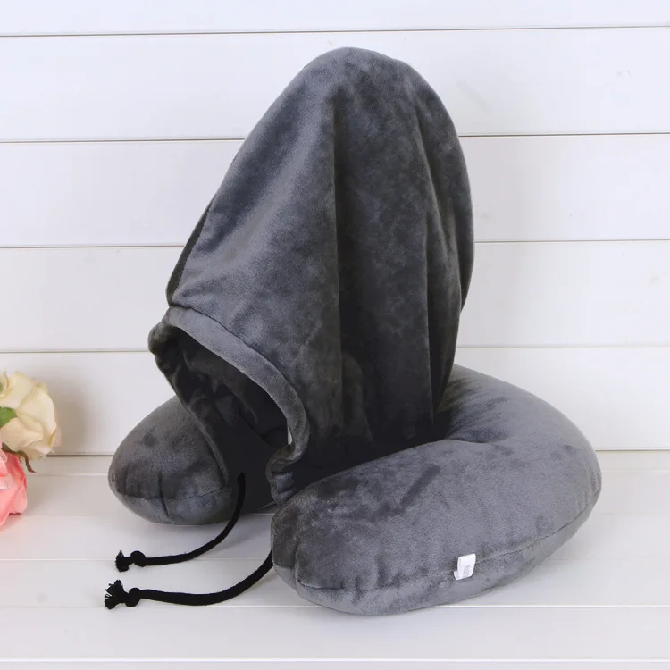 U-образная Подушка с капюшоном, Подушка для сна, шейный защита, подушка для путешествий, автомобильная простая подушка для шеи, аксессуары для офиса