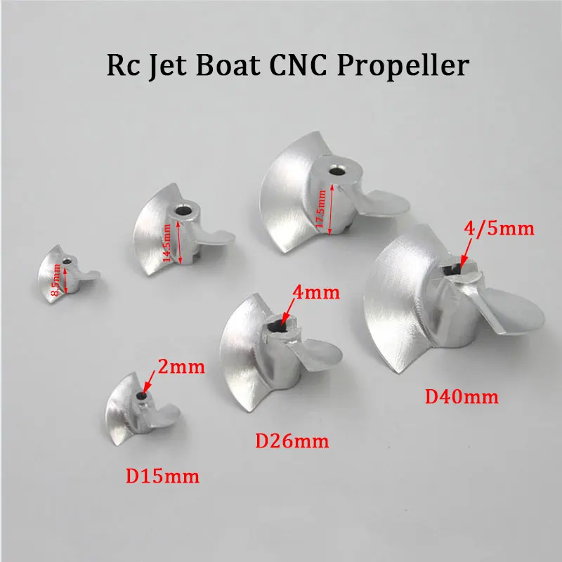Пропеллер Rc Jet Boat CNC 15 мм/26 мм/40 мм 2 лезвия винт из алюминиевого сплава для упорной