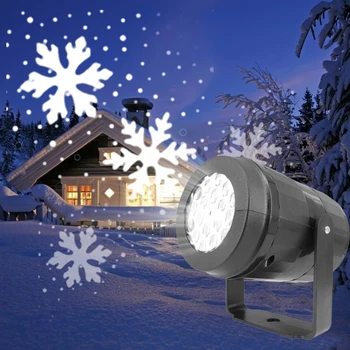 

Outdoor LED Snowflake Light Blizzard Laser Projector Lamp USB Move Snow Christmas Rotating Projection Light for Halloween Party
