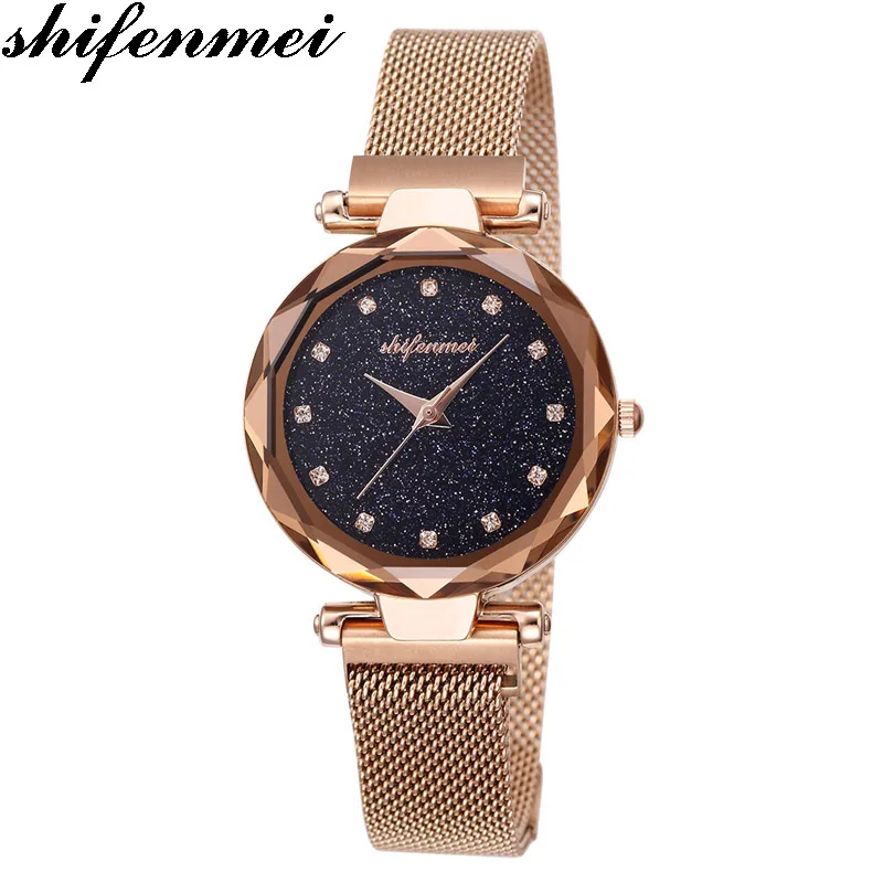 

shifenmei 1136 Fashion Luxury Brand Ladies Watch Women Quartz Wristwatch Mesh Steel Female Watches Magnetic feminino relogio