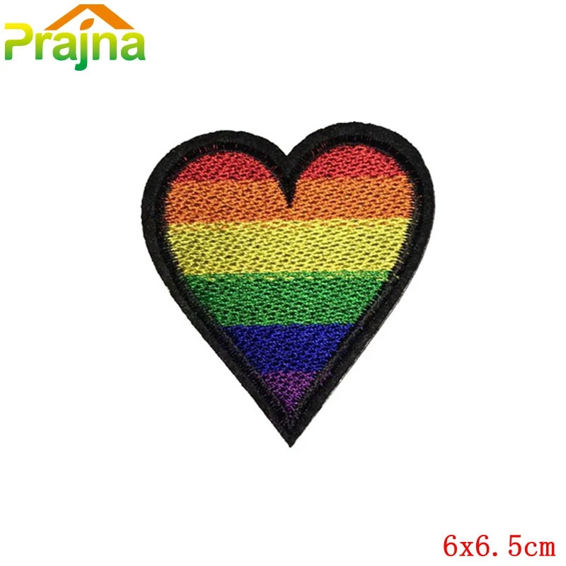 Prajna Hippie Unicorn Patches Embroidered Patches For Clothing DIY Magic Rainbow Stripes Iron On Patches For Kids Cloth Applique 