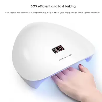

45W LED Nail Lamp for Manicure Nail Dryer UV Lamp For Curing UV Gel Nail Polish With Motion sensing LCD Display