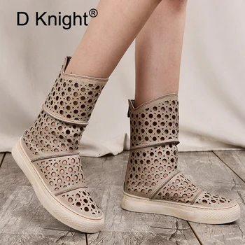 

Hot Summer Fashion Rome Boots High-Top Girls Sandals Kids Gladiator Sandals High Quality Genuine Leather Ankle Boots Shoes Woman