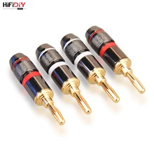 HIFIDIY LIVE 4 шт./компл. 4 мм позолоченный разъем типа банан из чистой меди для стандартных разъемов HIFIDIY LIVE 4 шт./компл. 4 мм позолоченный разъем типа банан из чистой меди для стандартных разъемов