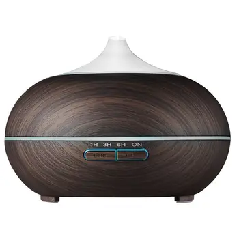 

300ml Wood Grain Ultrasonic Cool Mist Humidifier-Quiet Humidifier with Color LED Lights Changing & 4 Timer Settings for Yoga Spa