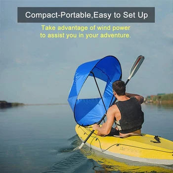 

42 Inch Boat Wind Paddle Sailing Kit Foldable Kayak Boat Windpaddle Downwind Sail Kit for Kayak Accessories