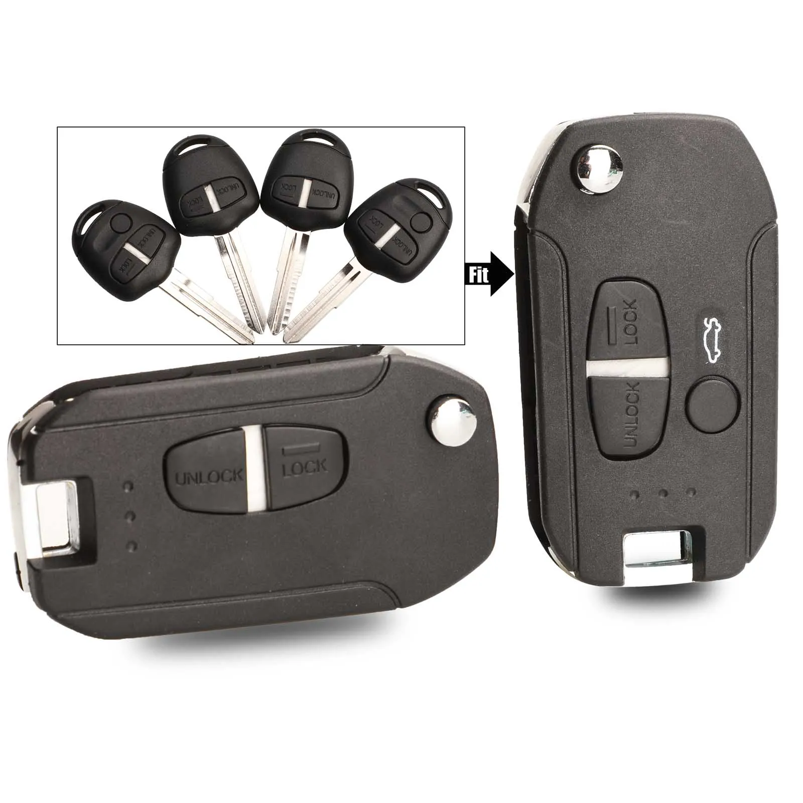 Jingyuqin 10P 2/3 кнопки модифицированный чехол для ключей для Mitsubishi Lancer Evo Colt Outlander Mirage Keyless(правое лезвие