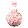 handpainted antique vase red branches in glaze and flowers in  Qianlong of Qing Dynasty 1