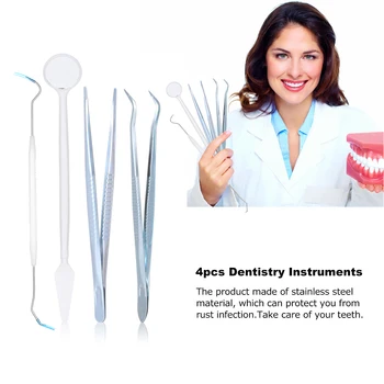 

Dental Oral Care Stainless Steel Instrument Dentist Equipment For Mouth Healthy Teeth Cleaning Inspection Mirror Handle Tweezer