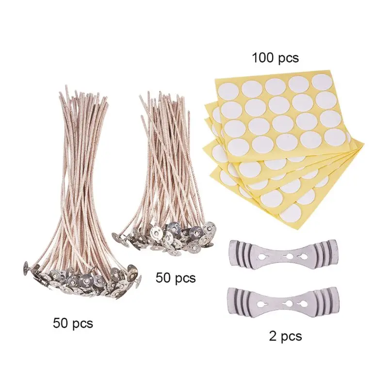 202 Pcs Candle Making DIY Kit with Candle Wick Centering Device and Stickers