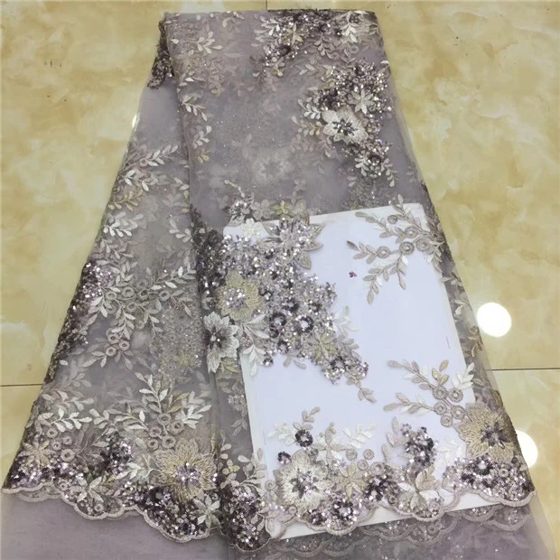Sequins African Lace Fabric 2019 High Quality French Brown Tulle Lace Fabric Nigerian Lace Fabrics Guipure Cord For Wedding X1 Lace Aliexpress