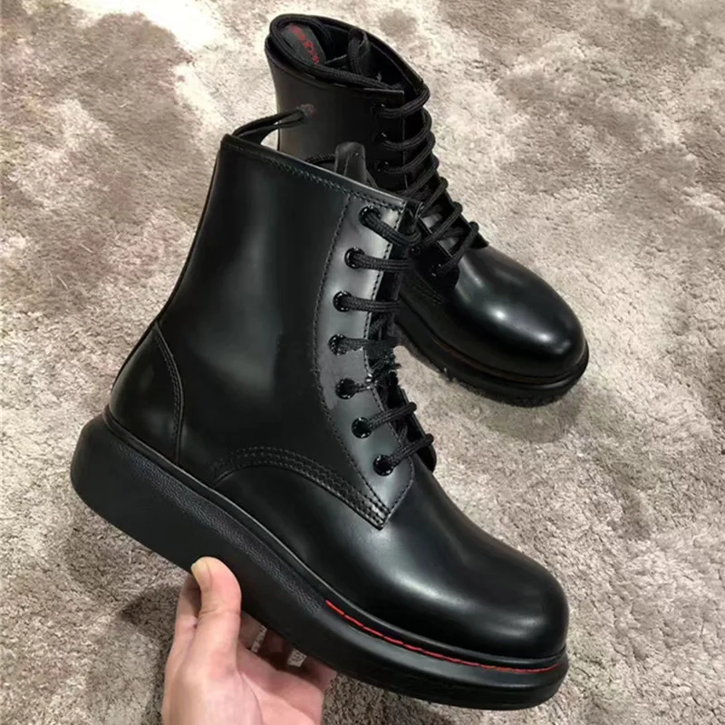 2019 женские ботинки Botines Mujer Цвет черный белый на плоской подошве со шнуровкой
