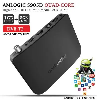 

4K Android 7.1 Quad core TV Box set-top box for digital tv HD tuner DVB-T2 Receiver Terrestrial DVB T2 WiFi Youtube Media Player