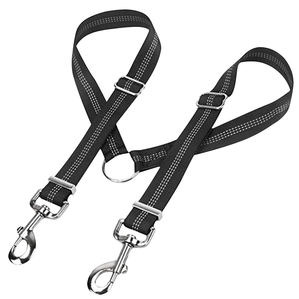 

16-24 Inches Leash Splitter Adjustable For Walking Traning 2 Dogs No-Tangle Double Dog Leash Coupler W Reflective Stitching