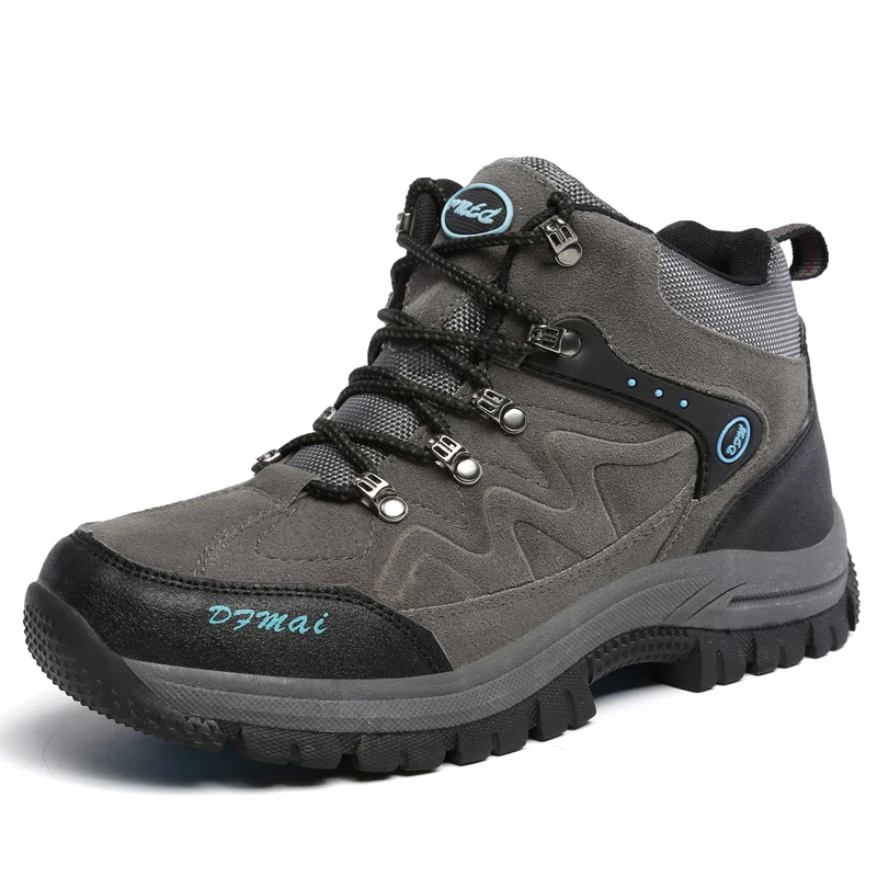 Брендовые мужские зимние ботинки; водонепроницаемые кожаные кроссовки; очень теплые мужские ботинки высокого качества для походов; Рабочая обувь; размеры 36-48