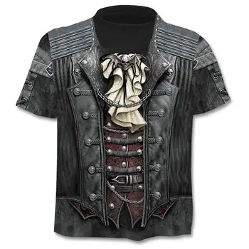 

Summer new, skull 3D T-shirt matching, men's short sleeve shirt, funny T-shirt rock Japan punk anime Gothic Rock 3D T-shirt