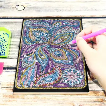 

5D DIY Mandala Diamond Painting Special Shaped Diamond Embroidery 50 Pages Sketchbook A5 Notebook DIY Craft Kit