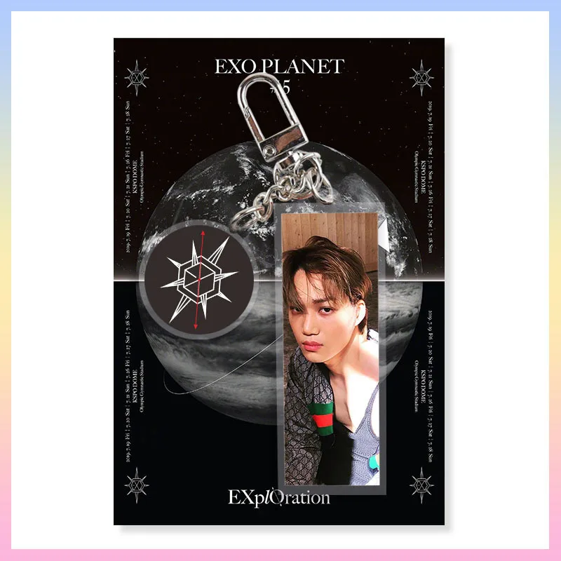 KAI Kpop EXO акриловый прямоугольный брелок подвеска окружающий брелок кольцо EXO альбом фото кулон K-POP принадлежности - Цвет: KAI