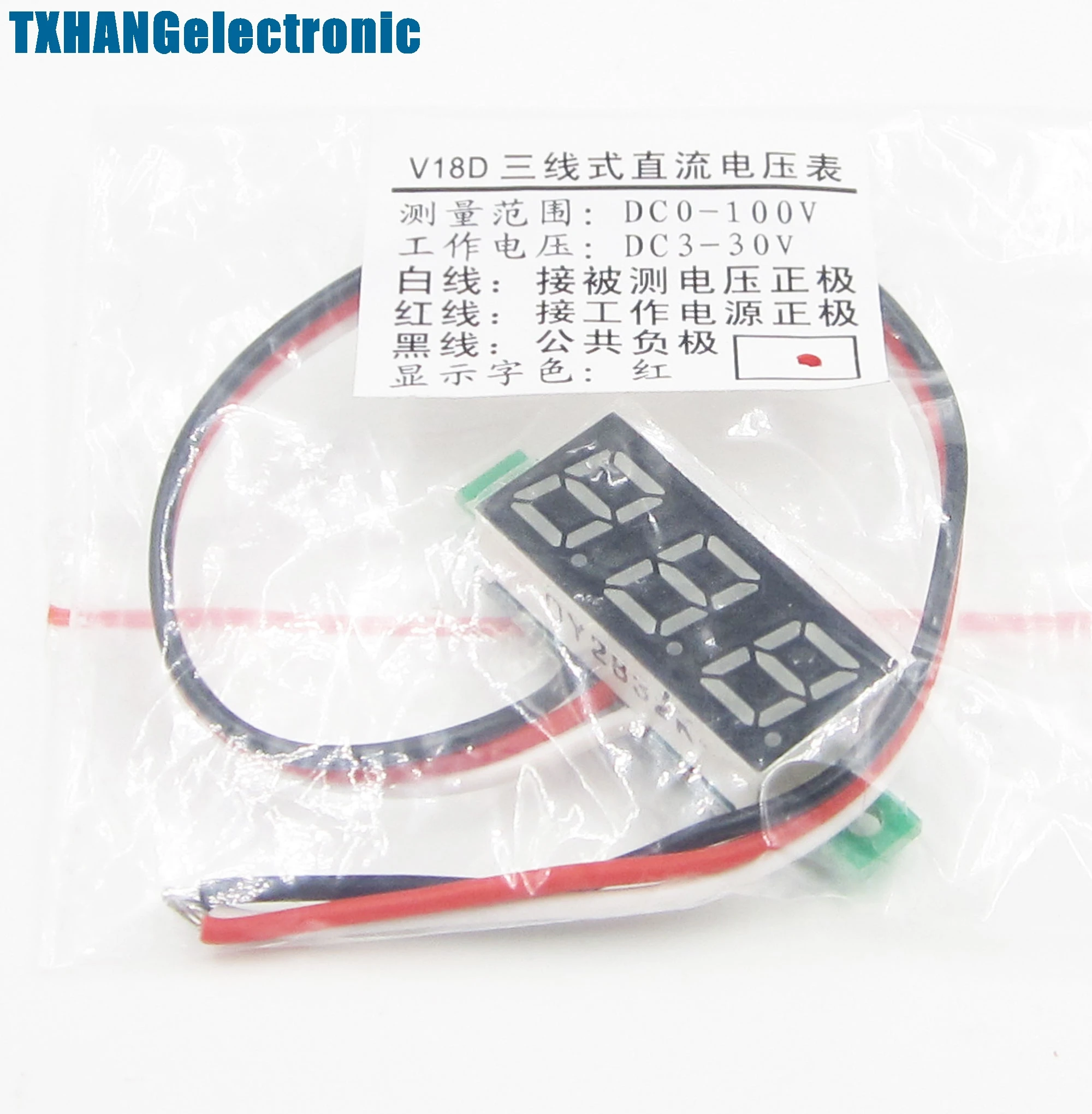 

1PCS 0.28" LED DC 0-100V Digital Voltmeter Panel Meter RED COLOR