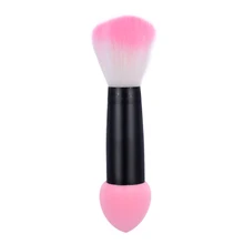 1pc Professional Blush brush Nylon Make up Brushes Two Head blusher Metal Cosmetic Tools with Sponge cute mushroom