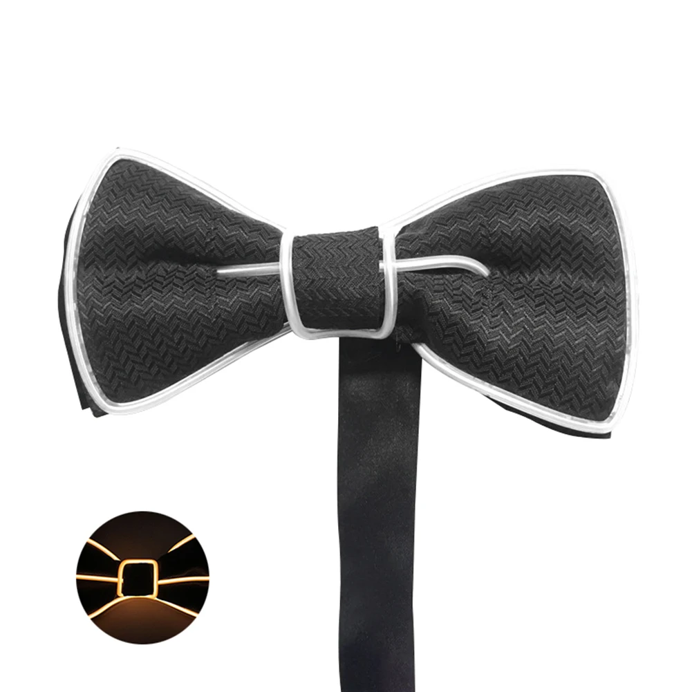 Men Women LED Wire Necktie Bowtie Luminous Flashing Lights Up Bow Tie For Club Party Wedding Christmas Luminous Bow Tie/Necktie