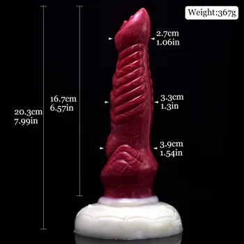 NNSX Dragon Dildo Blood Strange Shape Uneven Glitter Silicone Insert Vagina Anal Plug With Suction Cup Masturbatory Sex ToysShop 6