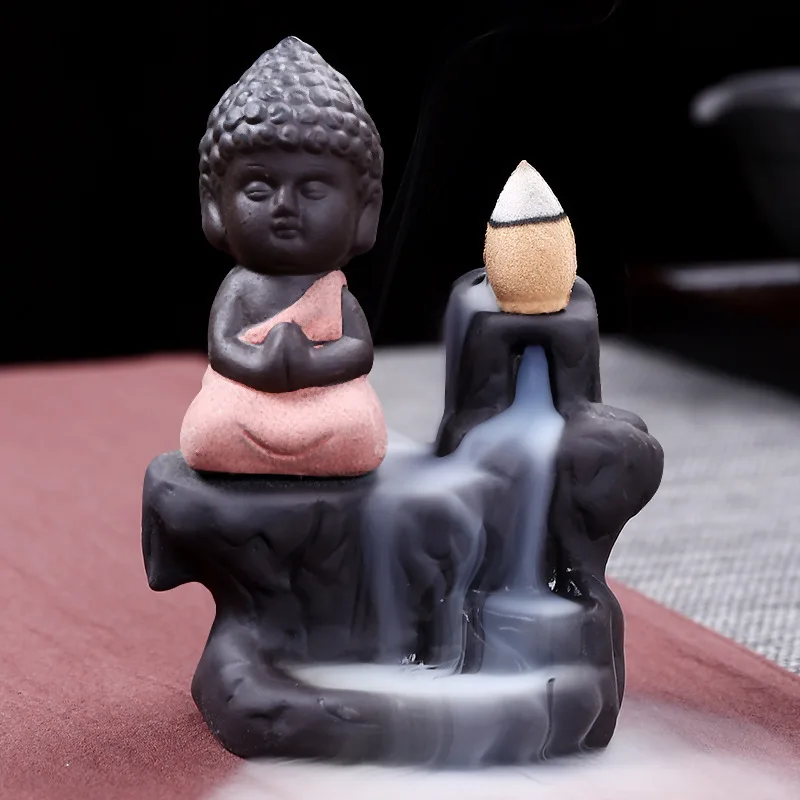 

The Little Monk Censer Creative Home Decor Small Buddha Incense Holder Backflow Incense Burner Use In Home Office Teahouse