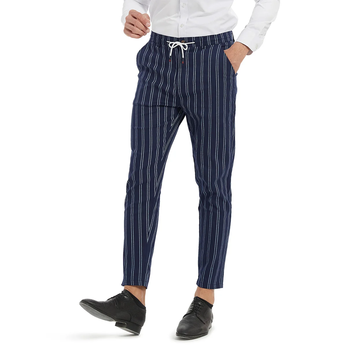 Buy Men's White Striped Casual Pants Online at Bewakoof