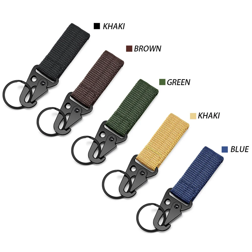 DOOPAI Men's Belt Multi-Function Outdoor Tactical Nylon Webbing Belt Key Hang Buckle Mountaineering Portable Eagle Hook Hook