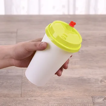 

50pcs High quality color white disposable milk tea cup 500ml 700ml juice cold drink plastic cups party favors cup with lid