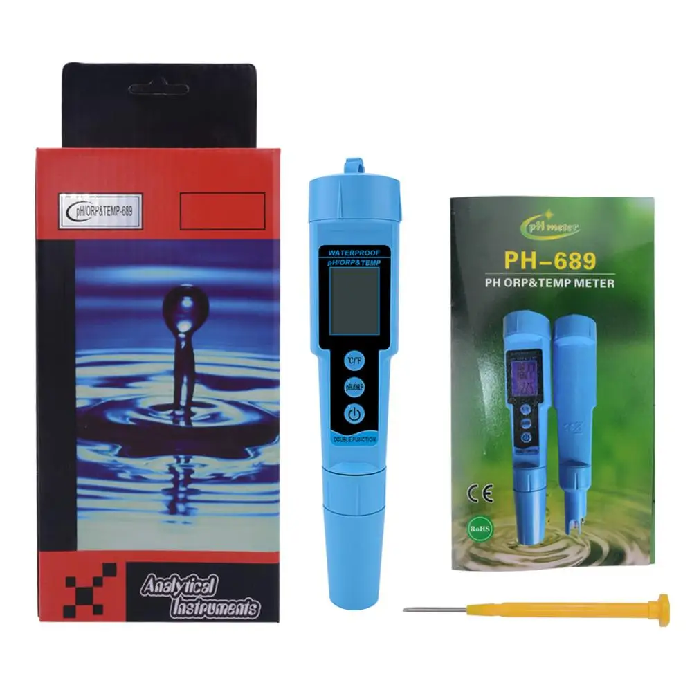 Yieryi 3 в 1 pH ОВП TEMP метр детектор воды мультипараметрический цифровой трехметровый тестер качества воды