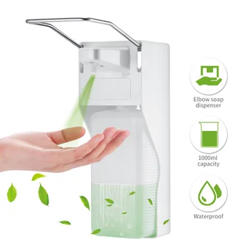 

1000ML Elbow Press ABS Manual Soap Dispenser Soap Pump Wall-Mounted Hand Sanitizer Dispenser For Home Hospital Hotel Bathroom